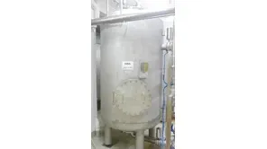 3.500 Liter Filterbehälter/ Lagertank/ Drucktank/ Wasserdrucktank 6 bar stehend rund aus V2A 